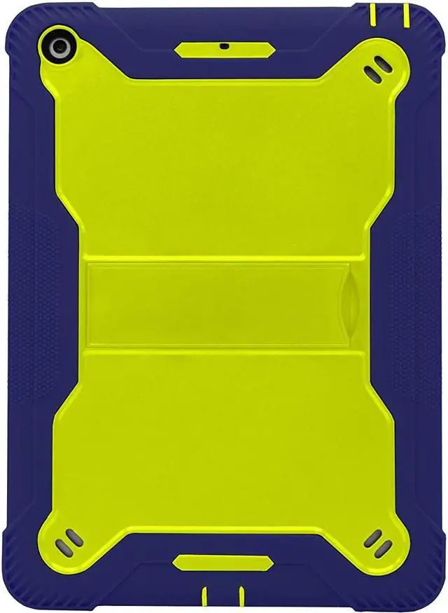 Alt view image 6 of 7 - iPad 10.2 9th Gen Case, Shockproof Rugged Heavy Duty Protection Cover Kickstand Case for Apple iPad 10.2" 9th Generation 2021 (Guardian Lime Green/Blue)