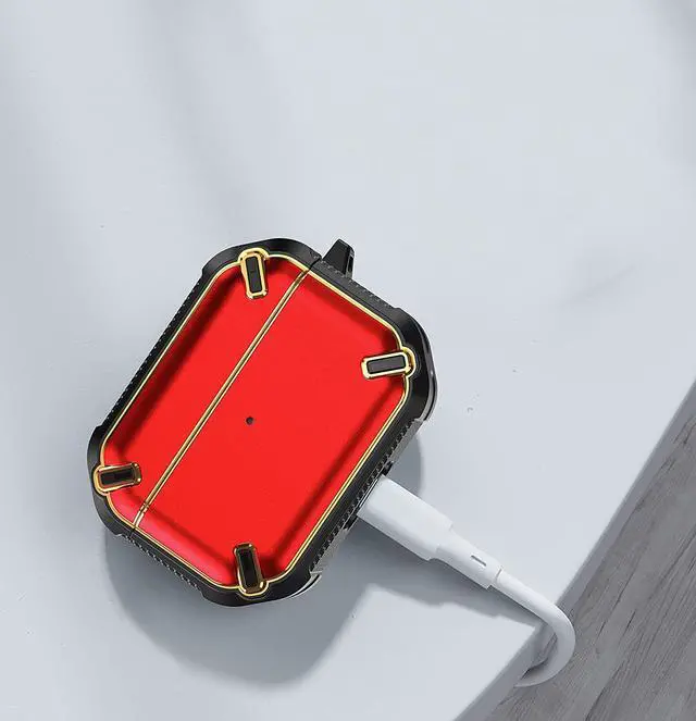 Alt view image 3 of 5 - Premium Protection Heavy Duty Case Cover Anti-Scratch Full-Body Slim and Lightweight for Apple Airpod Charging Case Compatible with Airpod Pro (Red/Black)