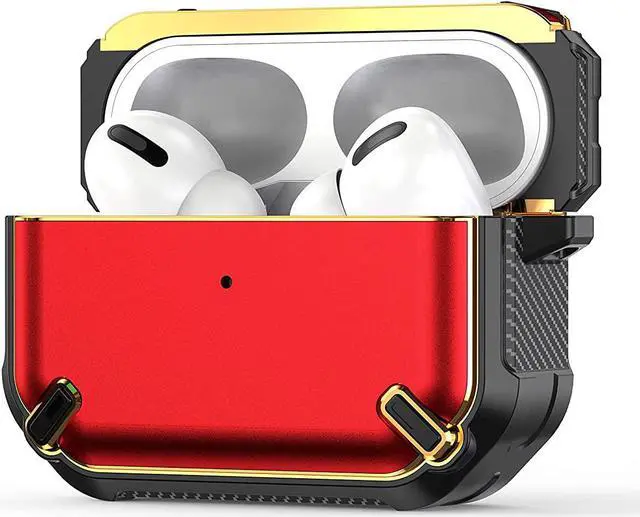 Alt view image 2 of 5 - Premium Protection Heavy Duty Case Cover Anti-Scratch Full-Body Slim and Lightweight for Apple Airpod Charging Case Compatible with Airpod Pro (Red/Black)