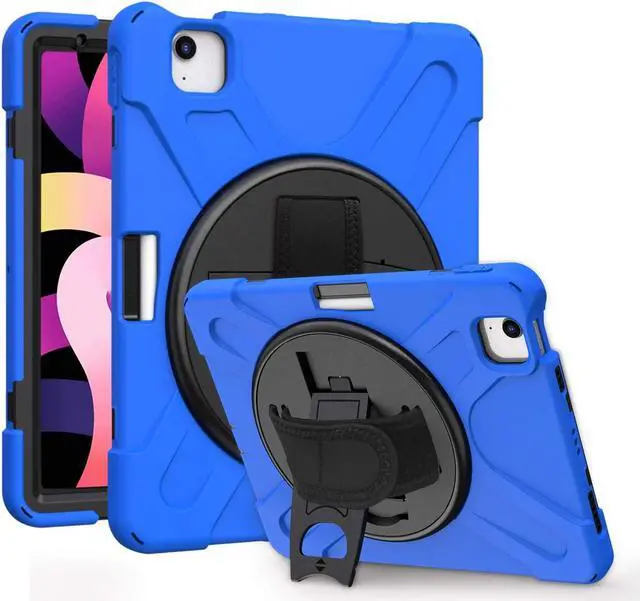 Alt view image 3 of 7 - iPad Air 10.9 Pro 11 1st 2nd Gen Case Cover, Heavy Duty Shield Hand/Palm Grip Strap Shoulder Strap Sling for Apple ipad Air 4 Pro 11 2018/2020 [Shield Dark Blue]