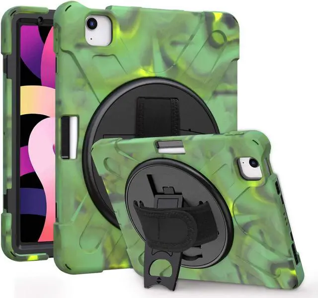 Alt view image 3 of 7 - iPad Air 10.9 Pro 11 1st 2nd Gen Case Cover, Heavy Duty Shield Hand/Palm Grip Strap Shoulder Strap Sling for Apple ipad Air 4 Pro 11 2018/2020 [Shield Camouflage]