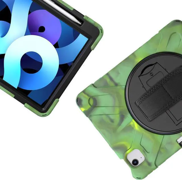 Alt view image 6 of 7 - iPad Air 10.9 Pro 11 1st 2nd Gen Case Cover, Heavy Duty Shield Hand/Palm Grip Strap Shoulder Strap Sling for Apple ipad Air 4 Pro 11 2018/2020 [Shield Camouflage]