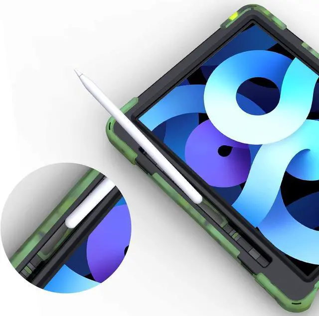 Alt view image 7 of 7 - iPad Air 10.9 Pro 11 1st 2nd Gen Case Cover, Heavy Duty Shield Hand/Palm Grip Strap Shoulder Strap Sling for Apple ipad Air 4 Pro 11 2018/2020 [Shield Camouflage]