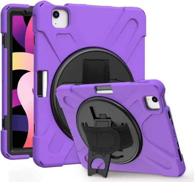 Alt view image 3 of 7 - iPad Air 10.9 Pro 11 1st 2nd Gen Case Cover, Heavy Duty Shield Hand/Palm Grip Strap Shoulder Strap Sling for Apple ipad Air 4 Pro 11 2018/2020 [Shield Purple]