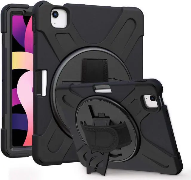 Alt view image 3 of 7 - iPad Air 10.9 Pro 11 1st 2nd Gen Case Cover, Heavy Duty Shield Hand/Palm Grip Strap Shoulder Strap Sling for Apple ipad Air 4 Pro 11 2018/2020 [Shield Black]