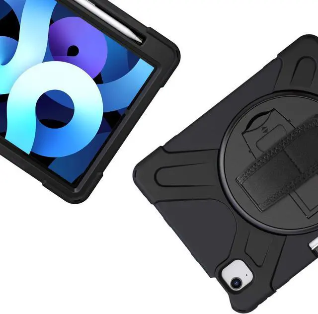 Alt view image 6 of 7 - iPad Air 10.9 Pro 11 1st 2nd Gen Case Cover, Heavy Duty Shield Hand/Palm Grip Strap Shoulder Strap Sling for Apple ipad Air 4 Pro 11 2018/2020 [Shield Black]