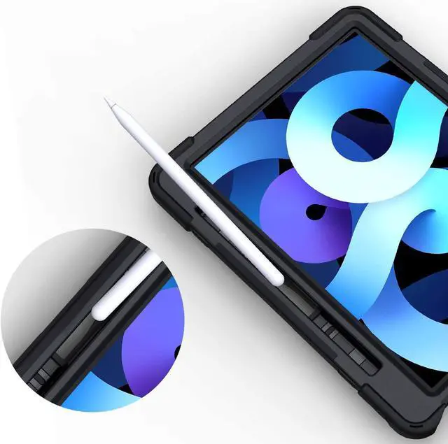 Alt view image 7 of 7 - iPad Air 10.9 Pro 11 1st 2nd Gen Case Cover, Heavy Duty Shield Hand/Palm Grip Strap Shoulder Strap Sling for Apple ipad Air 4 Pro 11 2018/2020 [Shield Black]