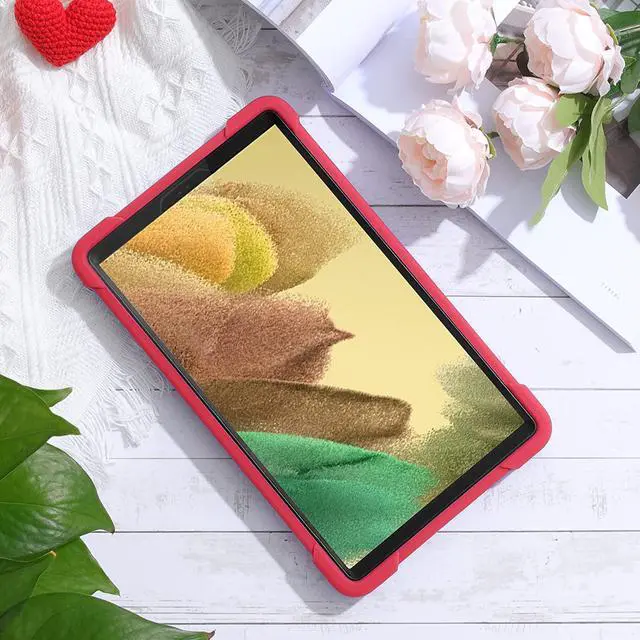 Alt view image 6 of 6 - Galaxy Tab A7 Lite Case 8.7 T220 T225, Shockproof Rugged Heavy Duty Protection Cover Kickstand Case for Samsung Galaxy Tab A7 Lite 2021 SM-T220/SM-T225/SM-T227 (Guardian Black/Red)