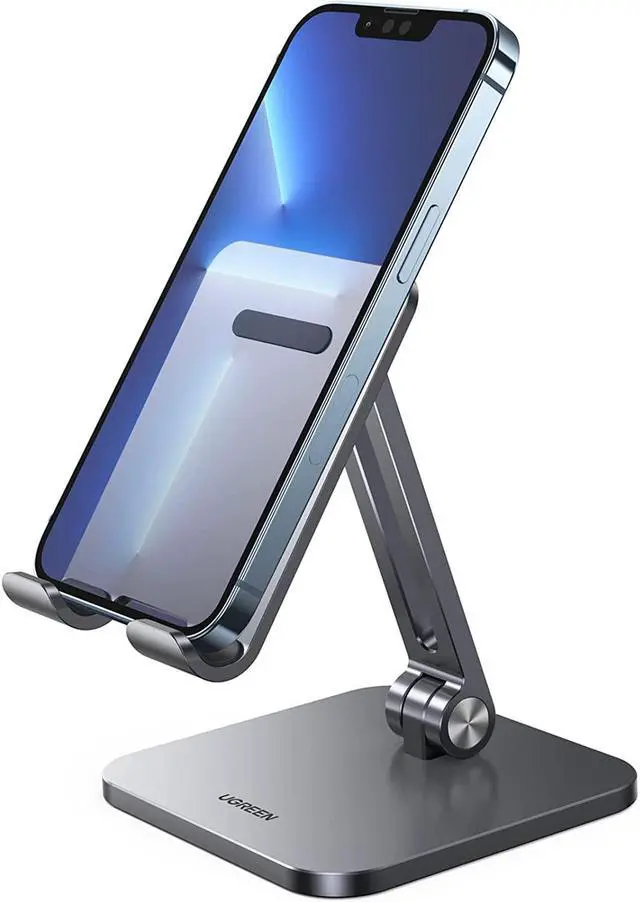 Main image of UGREEN Phone Stand Desk Cell Phone Holder Aluminum Adjustable Compatible for iPhone 13 12 Pro Max, iPhone 11 X SE XS XR 8 Plus 6 7 6S Samsung Galaxy Note20 S20 S10 S9 S8 S7 Smartphone