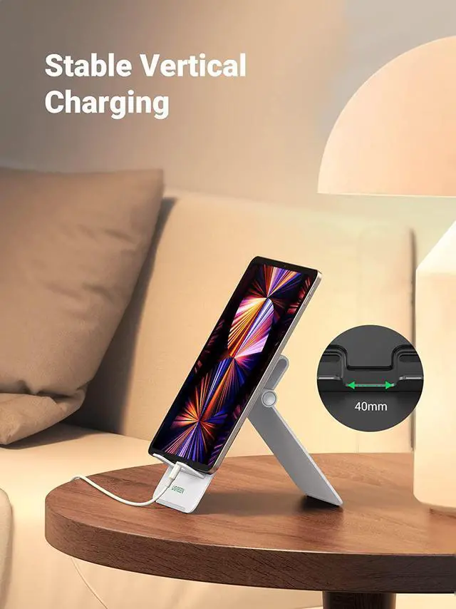 Alt view image 6 of 7 - UGREEN Tablet Stand Holder Adjustable Desktop Portable Stand Dock Foldable Tablet Stand Compatible for Phones, iPad, iPad Pro 11 Inch, iPad Mini 5 4 3 2, iPad Air, Nintendo Switch Black