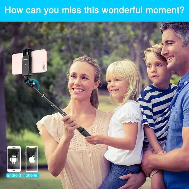 Alt view image 5 of 7 - Fotopro Selfie Stick, Tripod for iPhone, Selfie Stick Tripod Sets for Camera, Action Camera, iPhone 7 7Plus 6s 6 and Other Smartphones with Mobile Phone Adapter and Bluetooth Remote Shutter