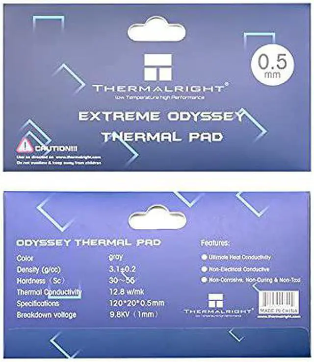 Main image of Thermalright Extreme Odyssey Thermal Pad 120x20x0.5mm, 12.8W/mK, Silicon Based, for heatsinks Coolers ICS, Long Lasting Performance, not Electric Conductive