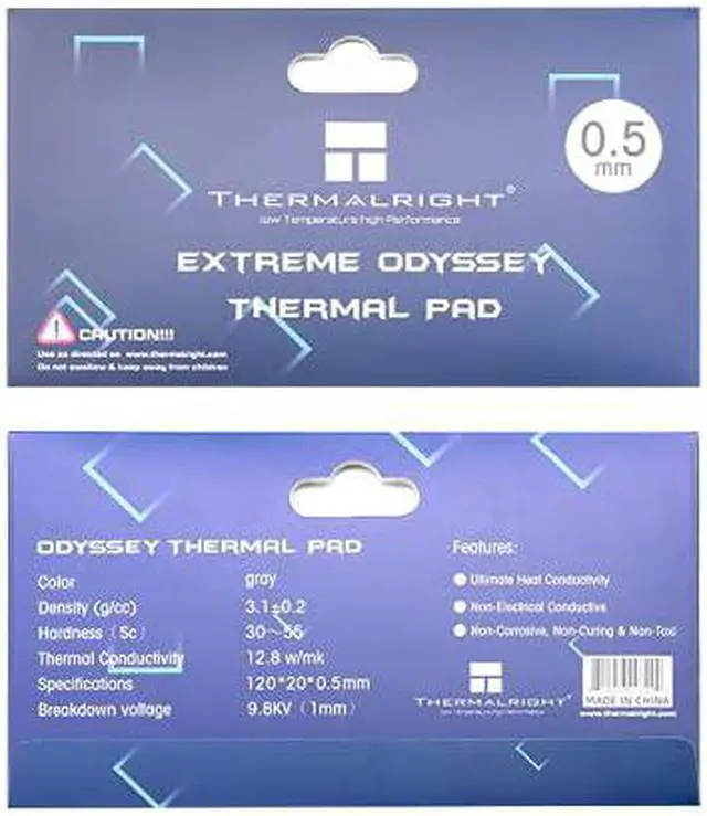 Alt view image 2 of 7 - Thermalright Extreme Odyssey Thermal Pad 120x20x0.5mm, 12.8W/mK, Silicon Based, for heatsinks Coolers ICS, Long Lasting Performance, not Electric Conductive