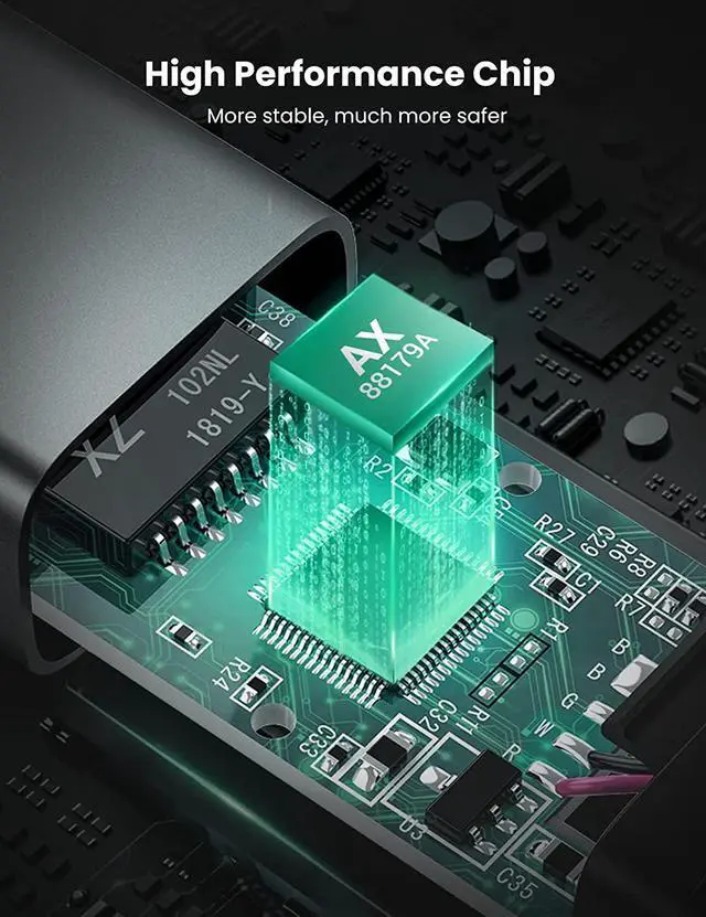 Alt view image 7 of 7 - UGREEN USB C to Ethernet Adapter RJ45 to Thunderbolt 3 Type C Gigabit Network LAN 1000Mbps Converter Compatible with MacBook Pro Air iPad Pro Surface Book Chromebook Dell XPS Galaxy S20 S10, and More