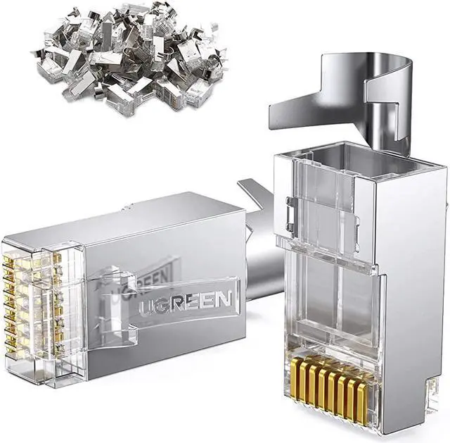Main image of UGREEN RJ45 Connectors Cat6 Ends 50 Pack Cat6 Cat5e RJ45 Connector Pass Through Ethernet Cable Crimp Connectors Network Plug