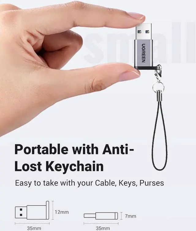 Alt view image 6 of 7 - UGREEN USB C to USB 3.0 Adapter USB C Female to USB Male Adapter USB C 3.1 Adapter 5Gbps Compatible with MacBook Pro 2018/2017 iPad Pro 2020/2018 Galaxy Note20 Ultra Laptops Chargers and More