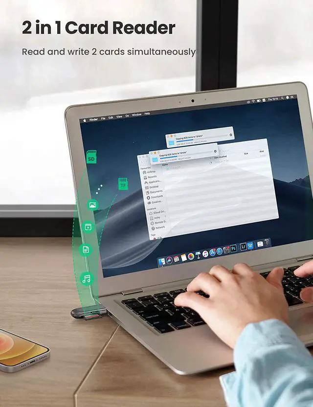 Alt view image 3 of 7 - UGREEN SD Card Reader USB 3.0 to SD TF Memory Card Reader Adapter 2 in 1 for SD SDXC SDHC MMC RS-MMC Micro SDXC Micro SD Micro SDHC Card Plug and Play on Windows Linux Mac OS