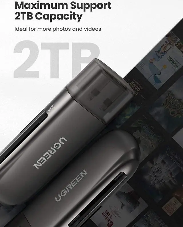 Alt view image 6 of 7 - UGREEN SD Card Reader USB 3.0 to SD TF Memory Card Reader Adapter 2 in 1 for SD SDXC SDHC MMC RS-MMC Micro SDXC Micro SD Micro SDHC Card Plug and Play on Windows Linux Mac OS