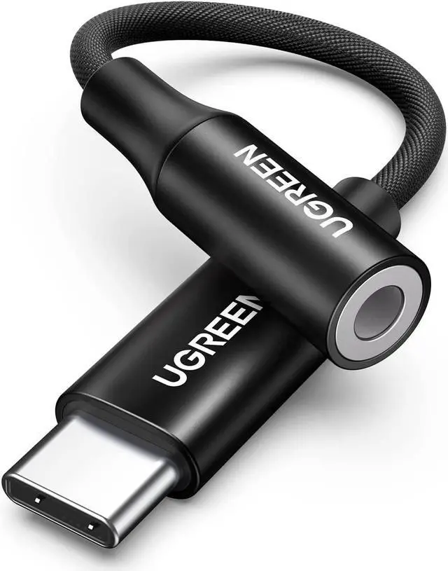 Main image of UGREEN USB C to 3.5mm Audio Adapter Braided Type C Male to Headphone Aux Jack Female Dongle HiFi DAC Cable Cord Compatible with Samsung Galaxy S22 S21 Note20 Ultra S20 Pixel 5 4 XL iPad Pro Air, Black