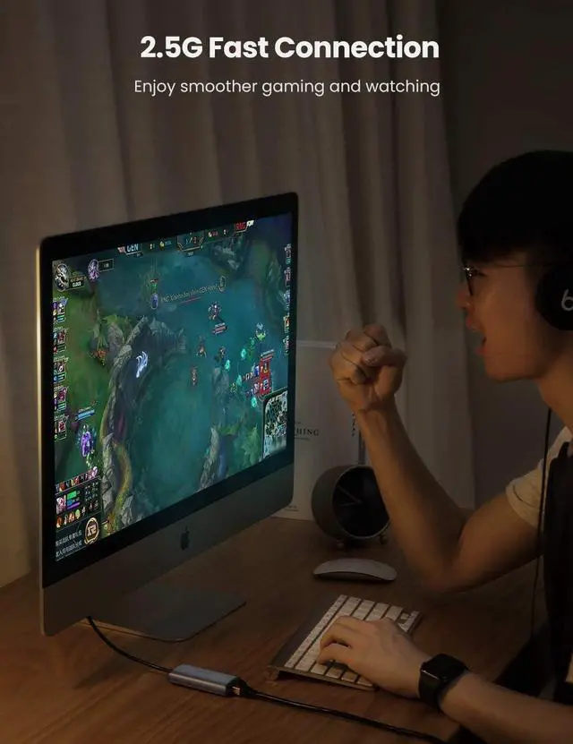 Alt view image 5 of 7 - UGREEN USB C to 2.5G Ethernet Adapter Type C to 2.5 Gigabit Network Thunderbolt 3 RJ45 LAN 2.5Gbps Converter Compatible for MacBook Pro MacBook Air iPad Pro Surface Pro 7 Dell XP15 13 Windows