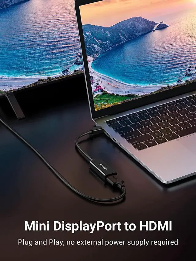 Alt view image 3 of 7 - UGREEN Mini DisplayPort to HDMI Adapter Mini DP Male to HDMI Female Thunderbolt 2.0 to HDMI Adapter Suitable for Apple MacBook Pro MacBook Air Microsoft Surface Pro 4 Pro 3 Google Chromebook Black