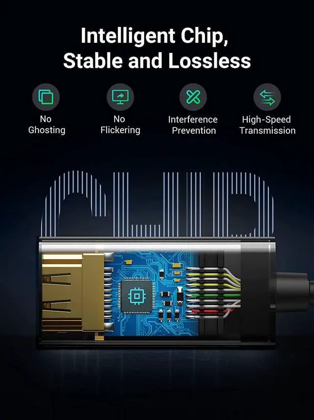 Alt view image 5 of 7 - UGREEN Mini DisplayPort to HDMI Adapter Mini DP Male to HDMI Female Thunderbolt 2.0 to HDMI Adapter Suitable for Apple MacBook Pro MacBook Air Microsoft Surface Pro 4 Pro 3 Google Chromebook Black