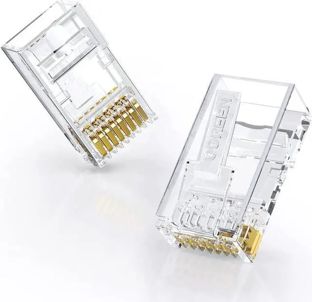 Main image of UGREEN RJ45 Connector Cat6 100 Pack Cat6 Cat5e RJ45 Pass Through Plug Ends Ethernet Cable Crimp Network LAN Connector Crystal