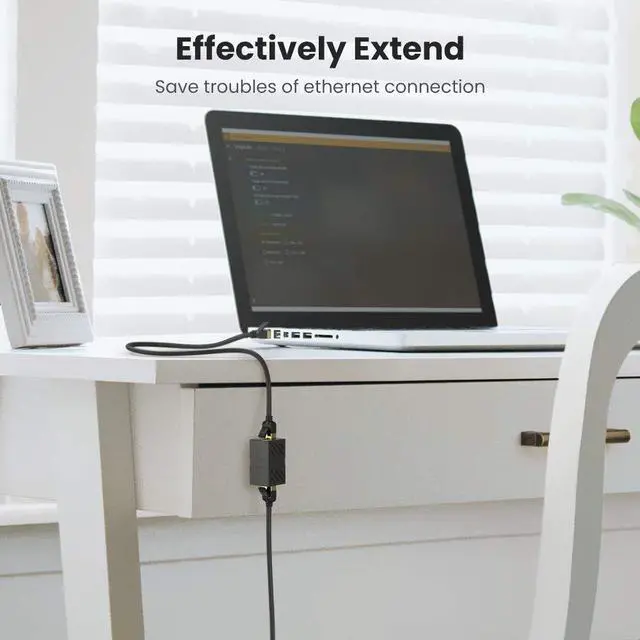 Alt view image 3 of 7 - UGREEN RJ45 Coupler Ethernet Extender Connector 10 Pack Inline Coupler Cat7 Cat6 Cat5e Ethernet Cable Adapter Female to Female Black