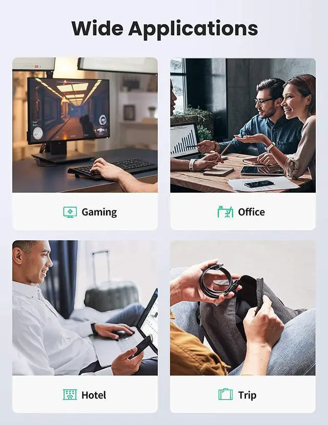 Alt view image 6 of 7 - UGREEN Cat 8 Ethernet Cable High Speed 40Gbps 2000Mhz Cat8 RJ45 Network Cord Flat Shielded Indoor LAN Cables Compatible for Gaming PC PS5 PS4 PS3 Xbox Modem Router 10ft