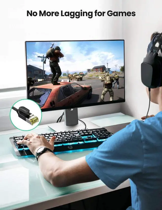 Alt view image 5 of 7 - UGREEN Cat 7 Ethernet Cable Gigabit Cat7 RJ45 LAN Cable High Speed Network Patch Cord 10Gbps Compatible for Gaming PS4, Xbox One, PS3, PC, Laptop, Modem, Router, Computer (15FT)