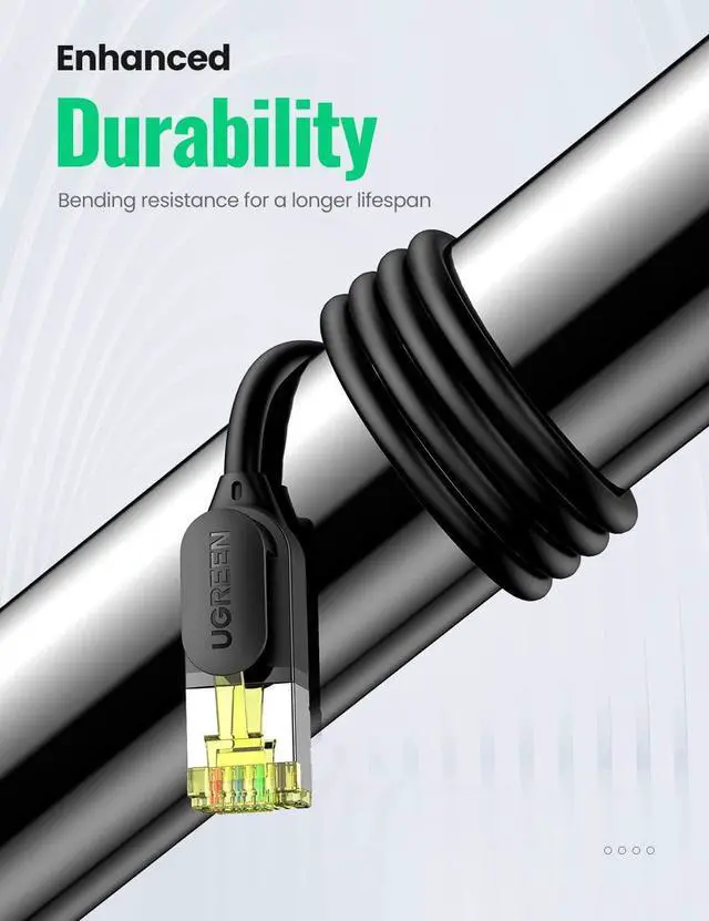 Alt view image 7 of 7 - UGREEN Cat 7 Ethernet Cable Gigabit Cat7 RJ45 LAN Cable High Speed Network Patch Cord 10Gbps Compatible for Gaming PS4, Xbox One, PS3, PC, Laptop, Modem, Router, Computer (15FT)