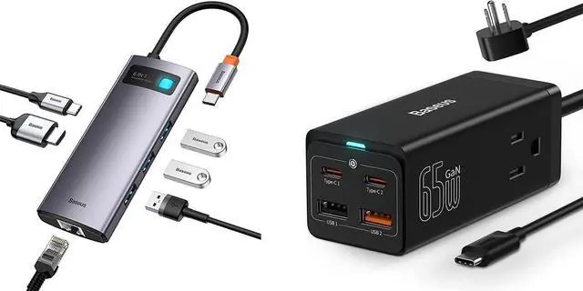 Main image of 65W USB C Charger+6 in 1 USB C Hub