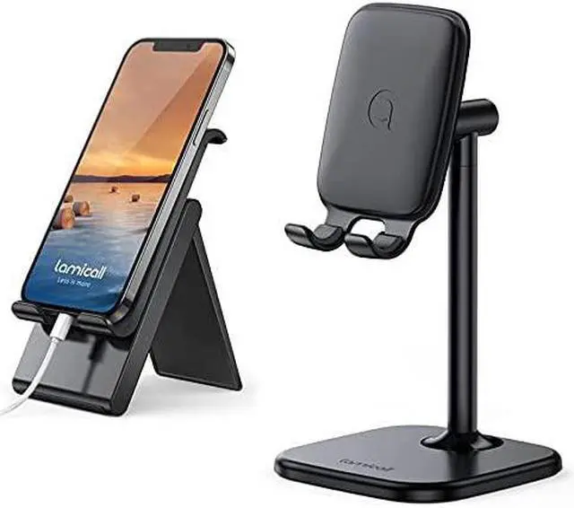 Main image of Lamicall Cell Phone Stand for Desk - Adjustable Mobile Phone Holder Dock for Table, Desktop, Office - Combination Suit