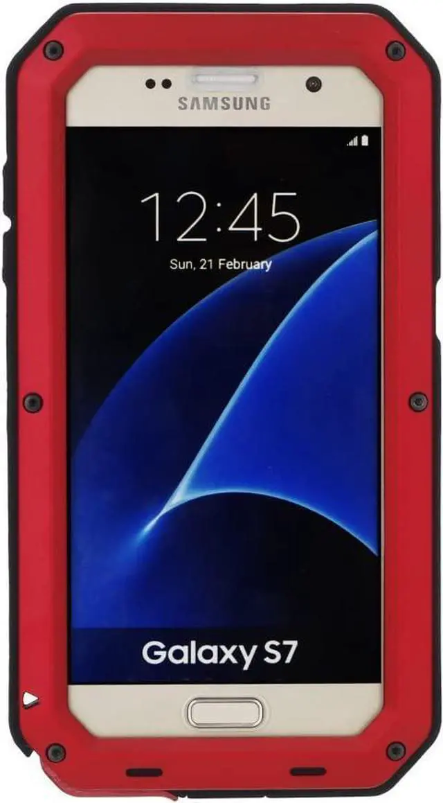 Main image of Galaxy S7 Case,Mangix 3C-Aone Gorilla Glass Luxury Aluminum Alloy Protective Metal Extreme Shockproof Military Bumper Finger Scanner Cover Shell Case Skin Protector for Samsung Galaxy S7 (Red)