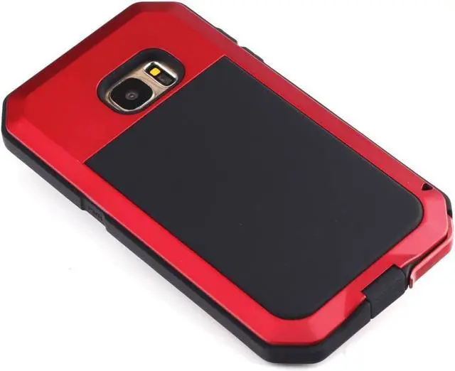 Alt view image 5 of 7 - Galaxy S7 Case,Mangix 3C-Aone Gorilla Glass Luxury Aluminum Alloy Protective Metal Extreme Shockproof Military Bumper Finger Scanner Cover Shell Case Skin Protector for Samsung Galaxy S7 (Red)