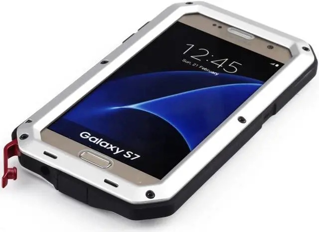 Alt view image 6 of 7 - Galaxy S7 Case,Mangix 3C-Aone Gorilla Glass Luxury Aluminum Alloy Protective Metal Extreme Shockproof Military Bumper Finger Scanner Cover Shell Case Skin Protector for Samsung Galaxy S7 (Silver)