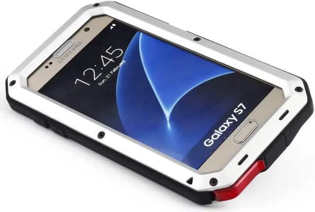 Alt view image 7 of 7 - Galaxy S7 Case,Mangix 3C-Aone Gorilla Glass Luxury Aluminum Alloy Protective Metal Extreme Shockproof Military Bumper Finger Scanner Cover Shell Case Skin Protector for Samsung Galaxy S7 (Silver)