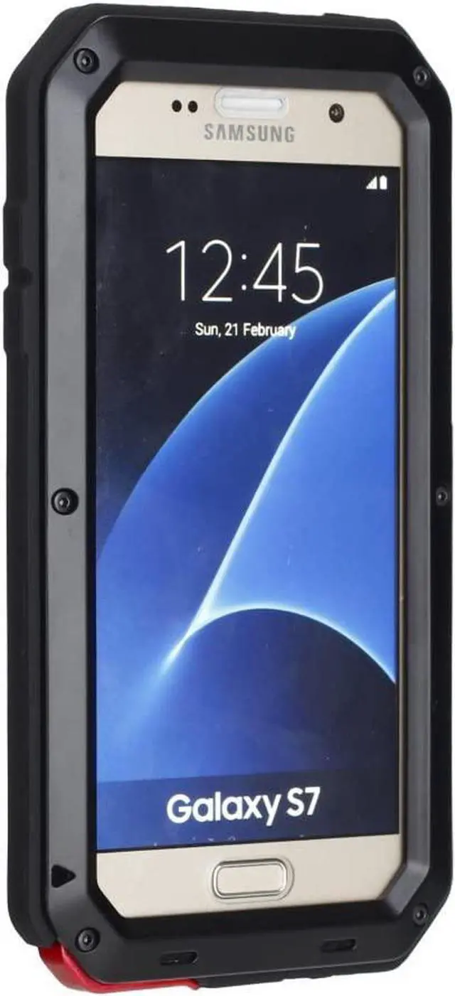 Alt view image 3 of 7 - Galaxy S7 Case,Mangix 3C-Aone Gorilla Glass Luxury Aluminum Alloy Protective Metal Extreme Shockproof Military Bumper Finger Scanner Cover Shell Case Skin Protector for Samsung Galaxy S7 (Black)