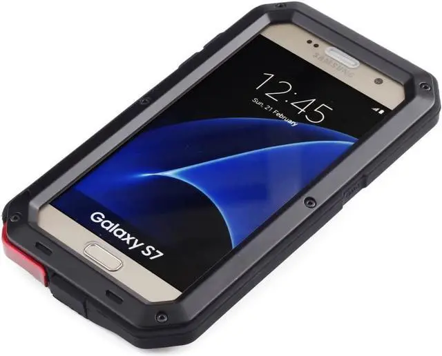 Alt view image 4 of 7 - Galaxy S7 Case,Mangix 3C-Aone Gorilla Glass Luxury Aluminum Alloy Protective Metal Extreme Shockproof Military Bumper Finger Scanner Cover Shell Case Skin Protector for Samsung Galaxy S7 (Black)