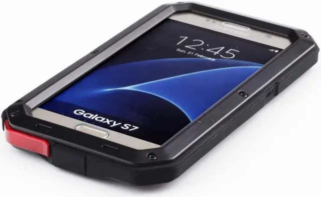 Alt view image 6 of 7 - Galaxy S7 Case,Mangix 3C-Aone Gorilla Glass Luxury Aluminum Alloy Protective Metal Extreme Shockproof Military Bumper Finger Scanner Cover Shell Case Skin Protector for Samsung Galaxy S7 (Black)