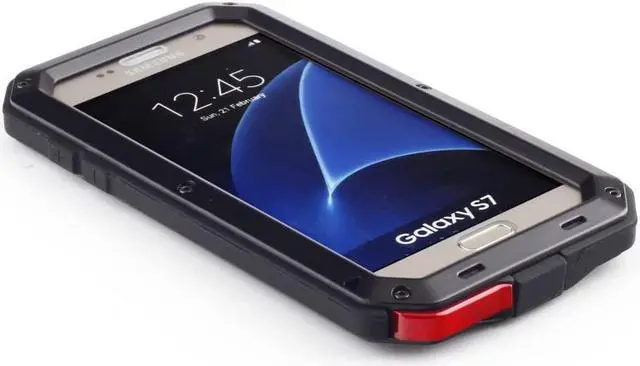 Alt view image 7 of 7 - Galaxy S7 Case,Mangix 3C-Aone Gorilla Glass Luxury Aluminum Alloy Protective Metal Extreme Shockproof Military Bumper Finger Scanner Cover Shell Case Skin Protector for Samsung Galaxy S7 (Black)