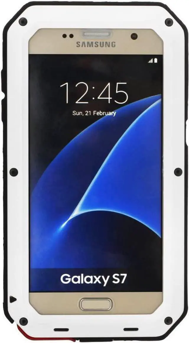 Main image of Galaxy S7 Case,Mangix 3C-Aone Gorilla Glass Luxury Aluminum Alloy Protective Metal Extreme Shockproof Military Bumper Finger Scanner Cover Shell Case Skin Protector for Samsung Galaxy S7 (White)