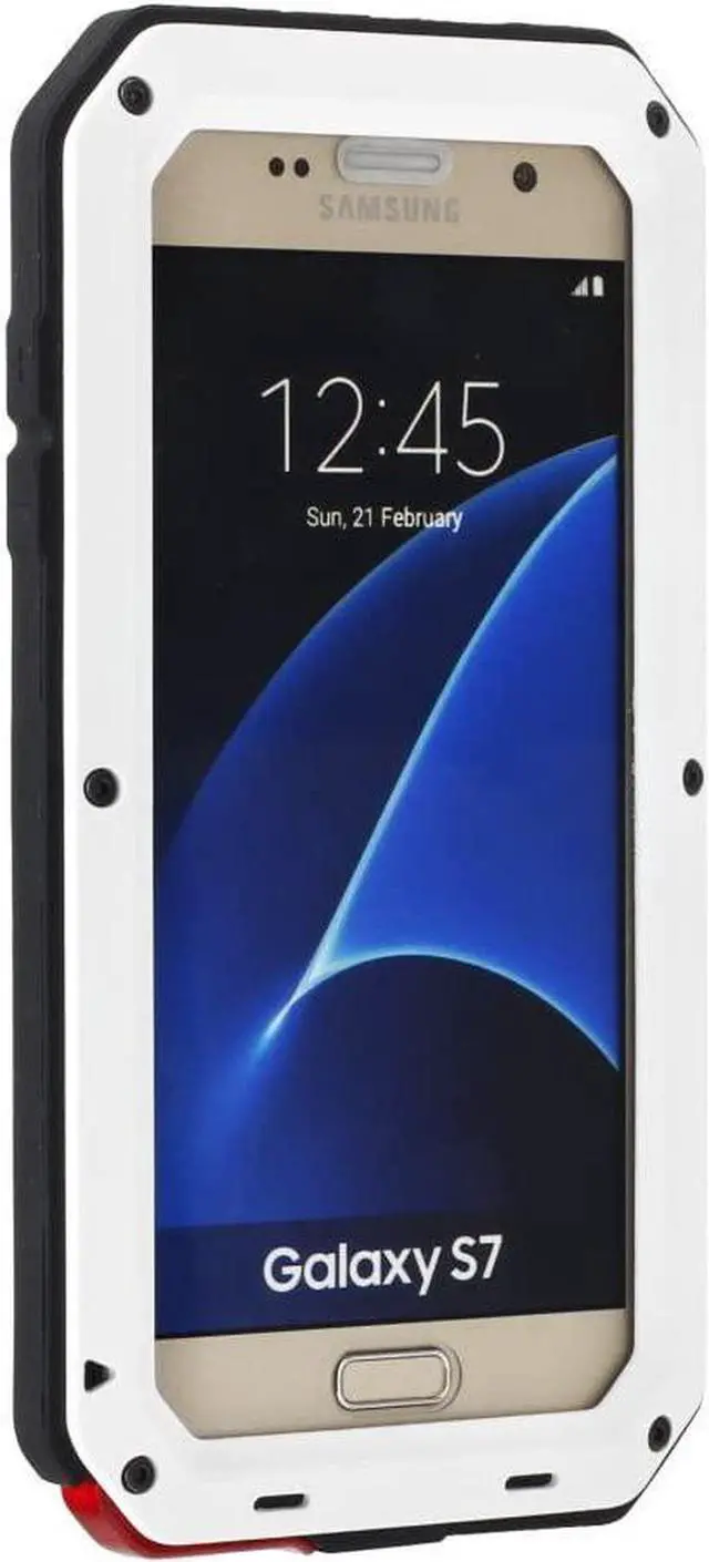 Alt view image 6 of 6 - Galaxy S7 Case,Mangix 3C-Aone Gorilla Glass Luxury Aluminum Alloy Protective Metal Extreme Shockproof Military Bumper Finger Scanner Cover Shell Case Skin Protector for Samsung Galaxy S7 (White)