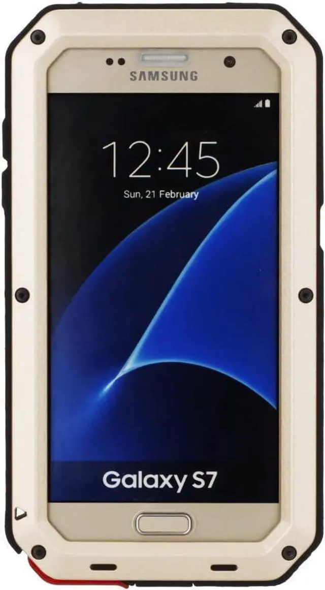 Main image of Mangix Galaxy S7 Case, 3C-Aone Gorilla Glass Luxury Aluminum Alloy Protective Metal Extreme Shockproof Military Bumper Finger Scanner Cover Shell Case Skin Protector for Samsung Galaxy S7 (Gold)