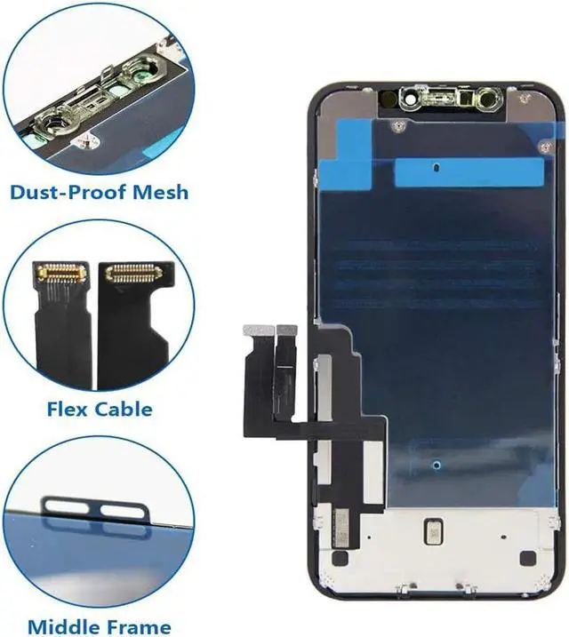 Alt view image 2 of 5 - for iPhone XR Screen Replacement,LCD Display Touch Screen Assembly,Compatible with iPhone XR Screen Replacement 6.1 inch (Model A1984, A2105, A2106, A2108) with Screen Protector and Repair Tools