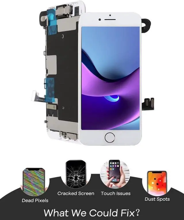 Alt view image 3 of 6 - for iPhone 7 Plus Screen Replacement with Home Button White, Full Assembly LCD Display Touch igitizer with Front Camera+Earpiece Speaker+Proximity Sensor+Tools for A1661, A1784, A1785