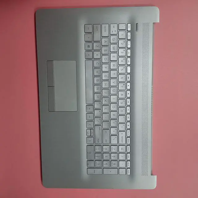 Alt view image 3 of 6 - Replacement for HP 17t-by 17z-ca 17-by 17-ca Laptop Upper Case Palmrest Keyboard Touchpad Assembly Part with ODD L92785-001 Top Cover Sliver 2020 Year, Silver, 17.3 inch - OEM