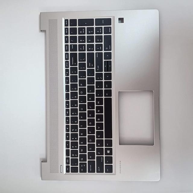 Alt view image 4 of 7 - New Replacement for HP Probook 450 455R G6 450 455 G7 Laptop Upper Case Palmrest Non-Backlit Keyboard Assembly Part Top Sliver 15 inch