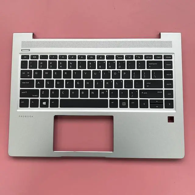 Alt view image 3 of 7 - Replacement for HP ProBook 445 445R 440 G6 Laptop Upper Case Palmrest Keyboard Assembly Part L44589-001 Top Cover,Silver,14 inch - OEM