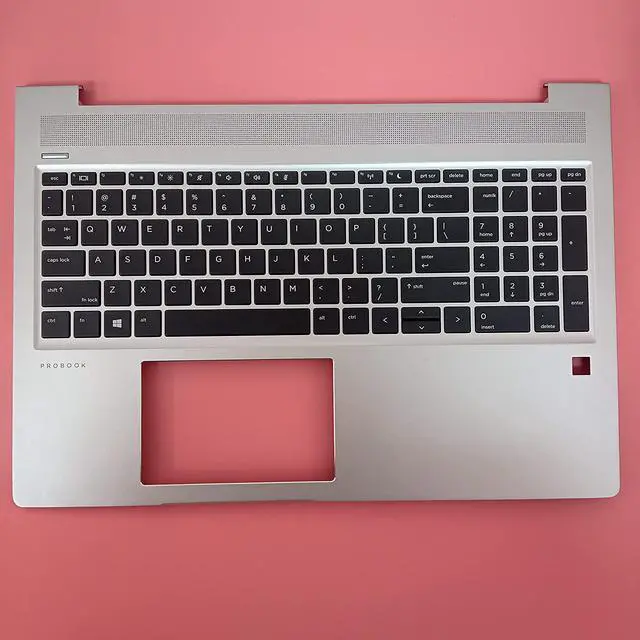 Alt view image 3 of 7 - Replacement for HP Probook 450 455R G6 450 455 G7 Laptop Upper Case Palmrest Non-Backlit Keyboard Assembly Part L45091-001 Top Cover Silver - OEM